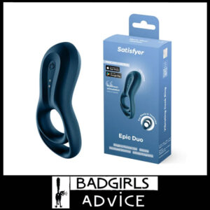 Satisfyer Epic Duo USB Vibrating 12 Speeds Cock & Balls Ring with Optional App Control