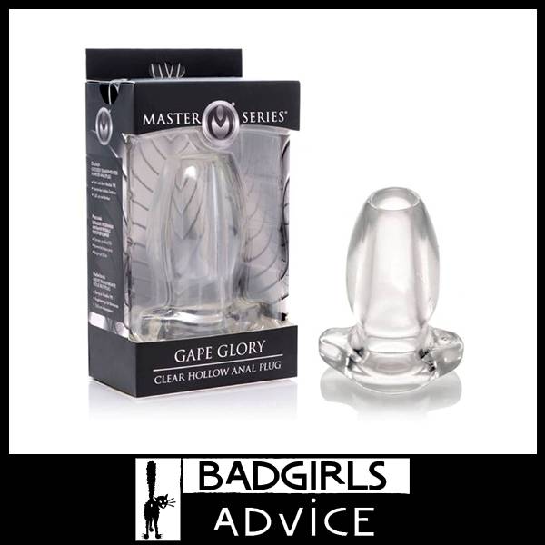 Master Series Gape Glory Clear Large Hollow Anal Plug 7.6cm Insert 4.8cm Wide Tpe