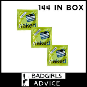 Four Seasons Box of 144 Naked 60mm Larger Sized Condoms 1 Gross Bulk Pack