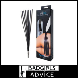 KinkLab The Electro-Whip 10 Tails 30.5cm x 6.4mm Each Tassel Black