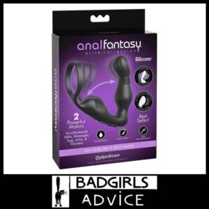 Anal Fantasy Elite Ass-Gasm P-Spot Milker 13.3cm USB Rechargeable Prostate Massage with Cock Ring