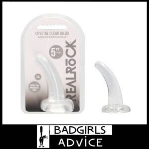 REALROCK Non Realistic Dildo With Suction Cup 11.5 cm Clear 11.5 cm Curved Pegging Dong