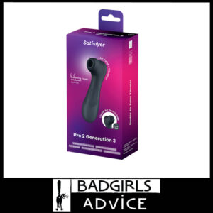 Satisfyer Pro 2 Gen 3 Dark Grey Air Wave 11 Levels 12 Speed Vibrating USB-C Tapping 6" Silicone