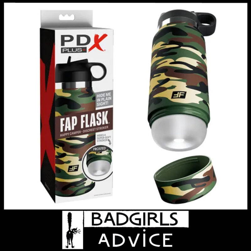 PDX Plus Fap Flask Happy Camper Ultra Discreet 23.8cm Male Masturbator Fifo Sex Toys