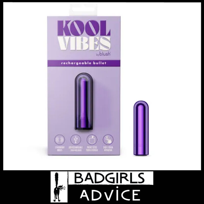 Kool Vibes - Rechargeable Mini Bullet Vibrator 6.4cm x 1.8cm 10 Speeds Hard Feel Metallic Abs - Grape