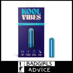 Kool Vibes - Rechargeable Mini Bullet Vibrator 6.4cm x 1.8cm 10 Speeds Hard Feel Metallic Abs Blueberry