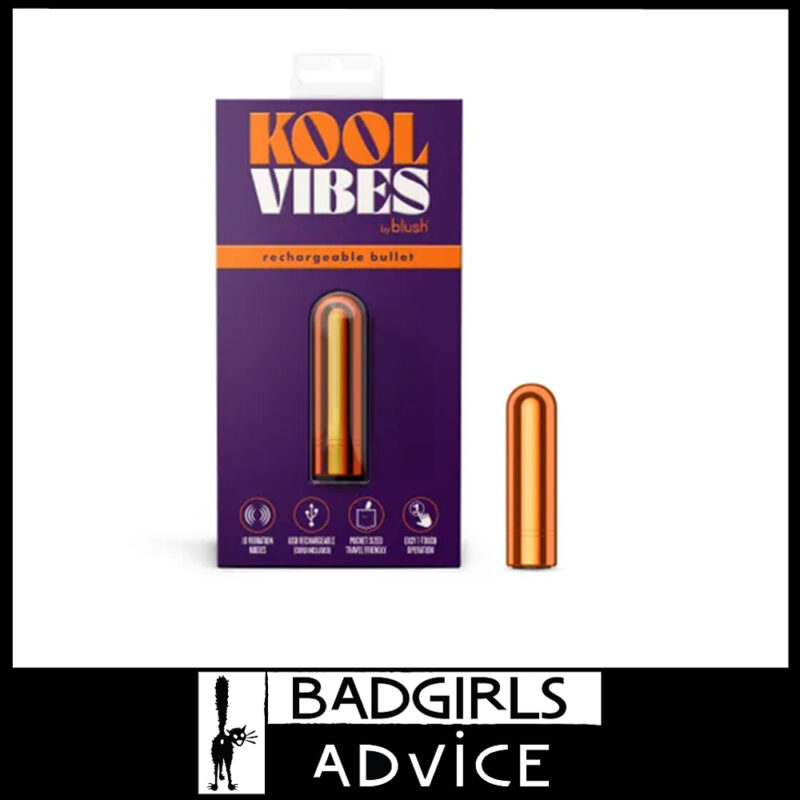 Kool Vibes - Rechargeable Mini Bullet Vibrator 6.4cm x 1.8cm 10 Speeds Hard Feel Metallic Abs Tangerine