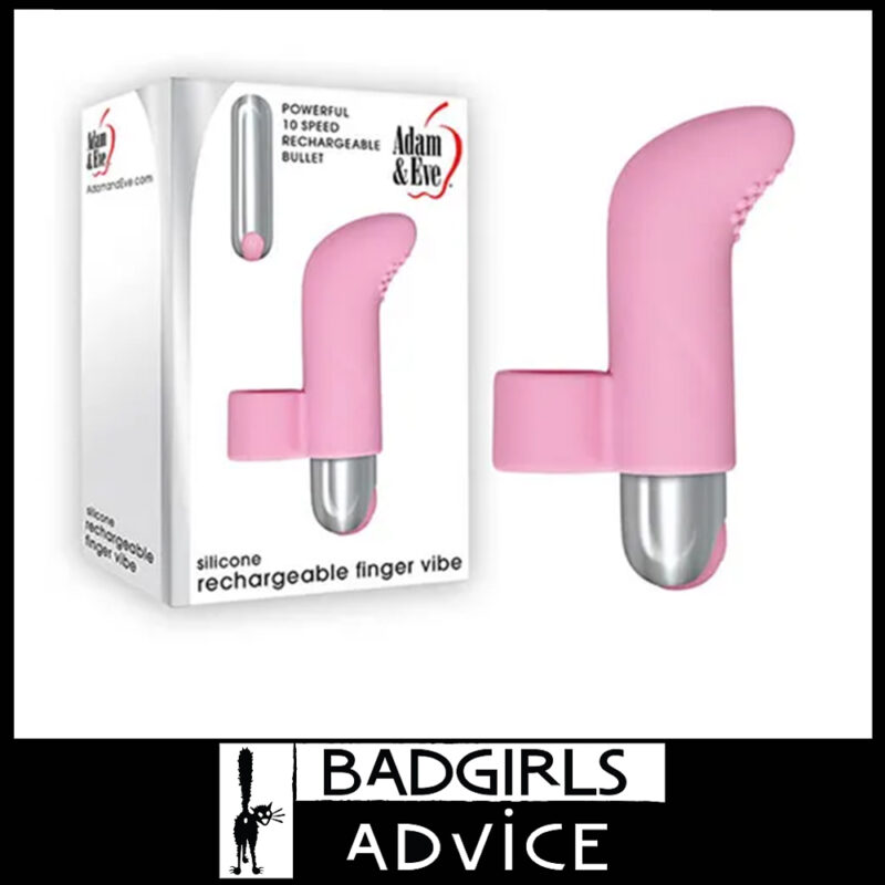 Adam & Eve Silicone Usb Finger Vibe Bullet 3.39" Curved Tip 10 Speeds Silicone Abs Pink