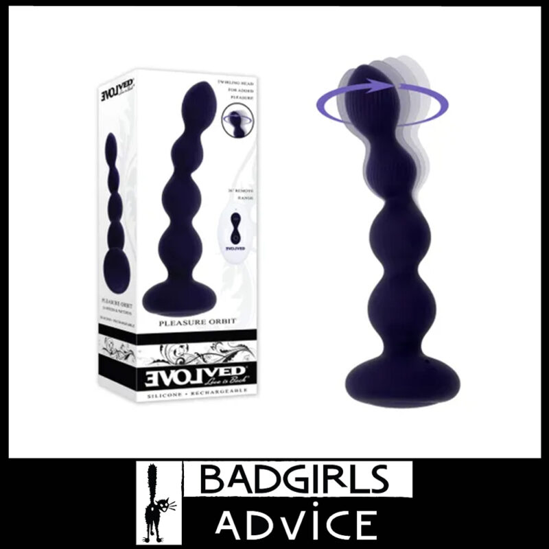 Evolved Pleasure Orbit - Twirling Aal Beads Vibrator 17.8cm Remote Usb 10 Speeds Silicone Black