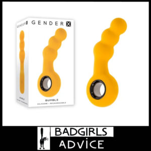 Gender X Bumble Curved Prostate Milking Vibrator 12 Levels 9.5cm Insert Silicone Yellow