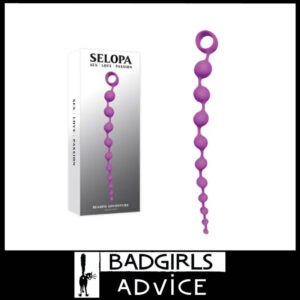 Selopa Beaded Adventure Anal Beads 35.5cm x 3.3cm Widest 10 Silicone Nubs Purple