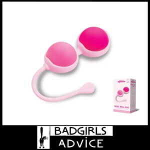 Bodywand Squeeze Kegel Ball Duo Weighted 25 Grams Each Ball 15.2cm x 3.2cm Silicone Pink
