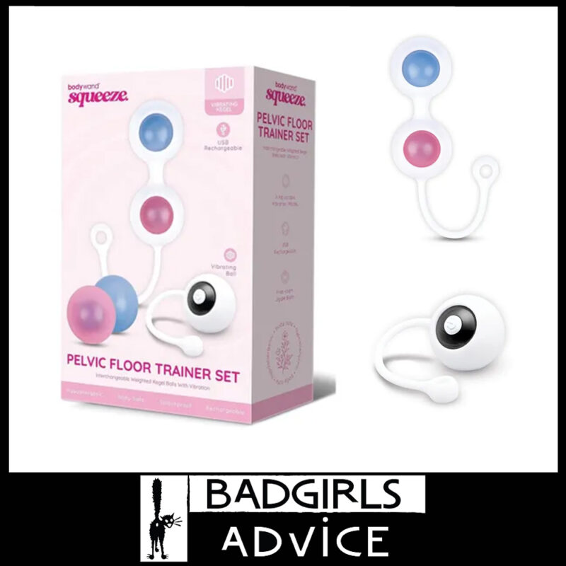 Bodywand Squeeze Pelvic Floor Trainer Ball 2 in Set + Usb Vibrator Egg 18-29g 9 Speed Silicone