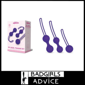 Bodywand Squeeze 3pc Kegel Stay Inside Vagina Balls Training Set 37-65g 15.9cm x 3cm Silicone Purple