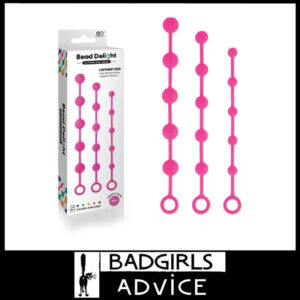 Bead Delight Silicone Anal Beads 24cm 25cm 28cm Flexible Starter Sized- Pink