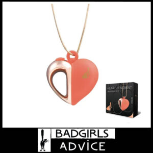 Lapdance Heart Pendant Wearable Goldtone Necklace Vibrator 10 Speeds 3.8cm Silicone Blush Pink