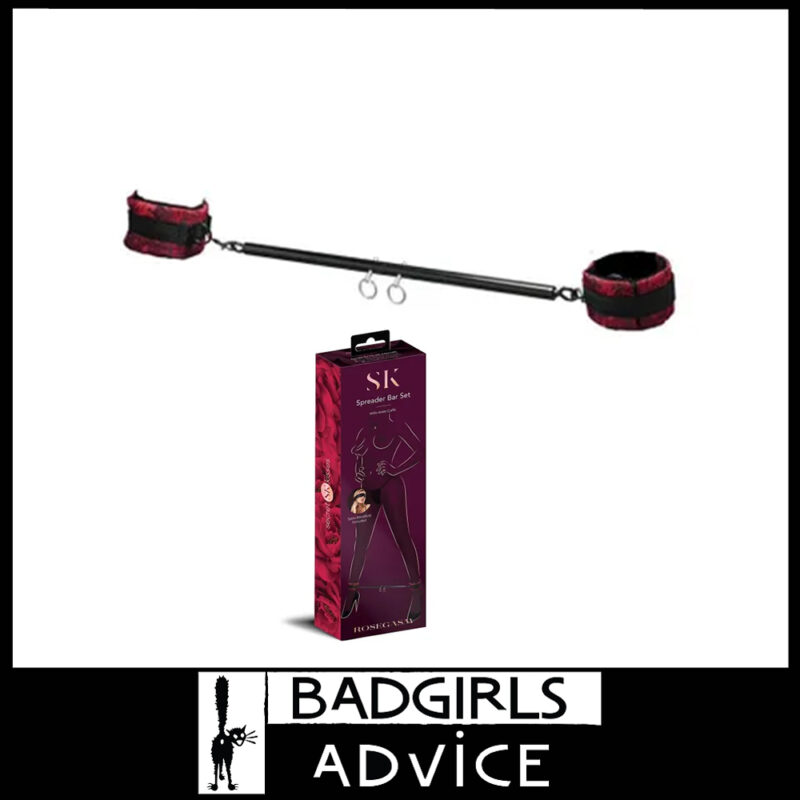 Secret Kisses Rosegasm Spreader Bar Set Rose Print Fabric Up to 96cm Detaching Cuffs