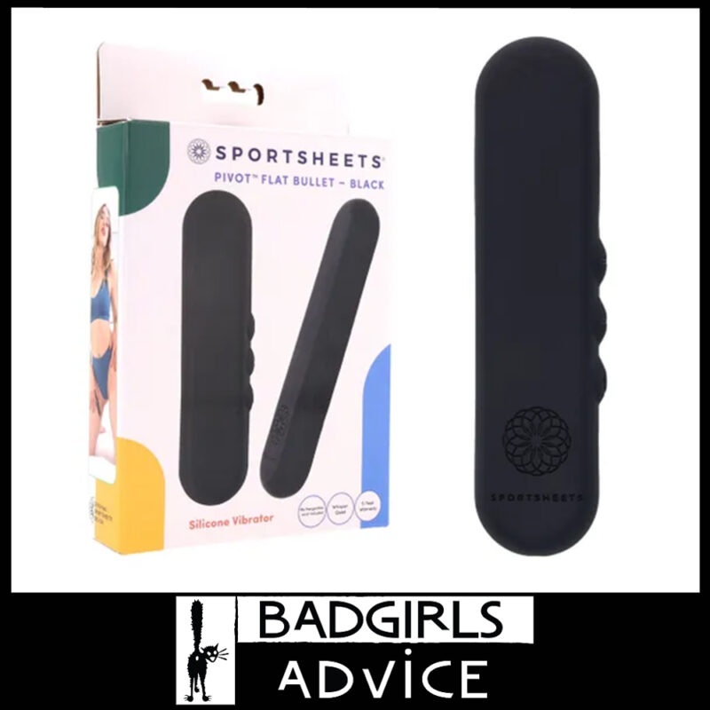 Sportsheets Usb Vibrator Bullet 10cm Pivot Flat Edge 5 Speeds Silicone Black