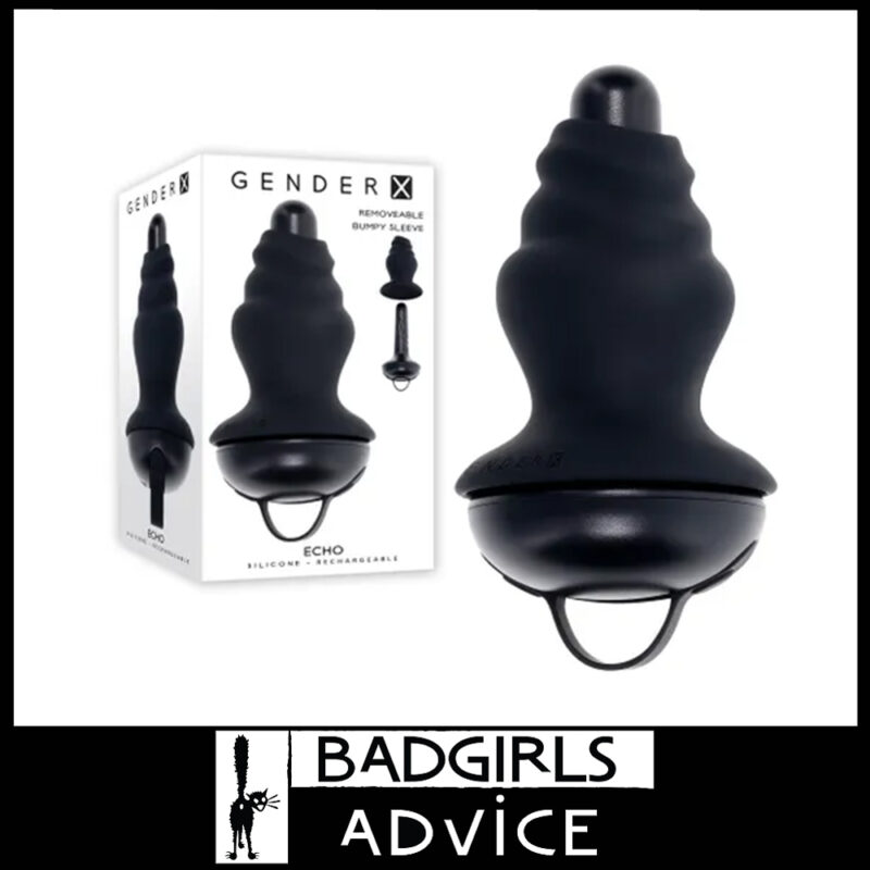 Gender X Echo - Anal Vibrator With Remove Sleeve 10 Speeds Usb 10cm x 6cm Insert Waterproof silicone Black