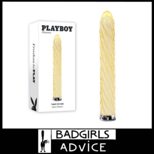 Playboy Pleasure Twist of FatenGlass Bullet Vibrator Usb 10 Speeds 17.5cm Waterproof Yellow