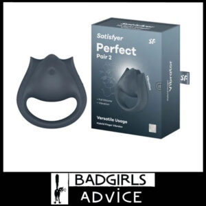 Satisfyer Perfect Pair 2 Vibrating Penis Ring 12 Speeds Usb Clitoris Stimulator Waterproof Blue