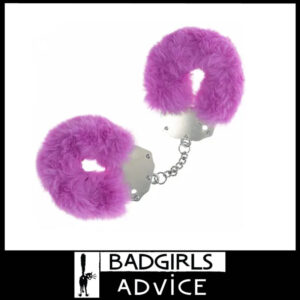 OUCH! Heavy-Duty Fluffy Cuffs 24.2 cm x 0.5 cm Iron Metal 5cm Inner Purple