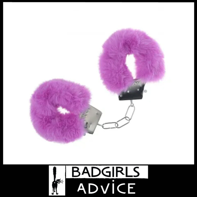 OUCH! Classic Fluffy Cuffs 24.2 cm x 0.5 cm Iron Metal 5cm Inner- Purple