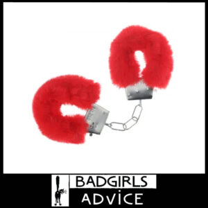 OUCH! Classic Fluffy Cuffs 24.2 cm x 0.5 cm Iron Metal 5cm Inner - Red