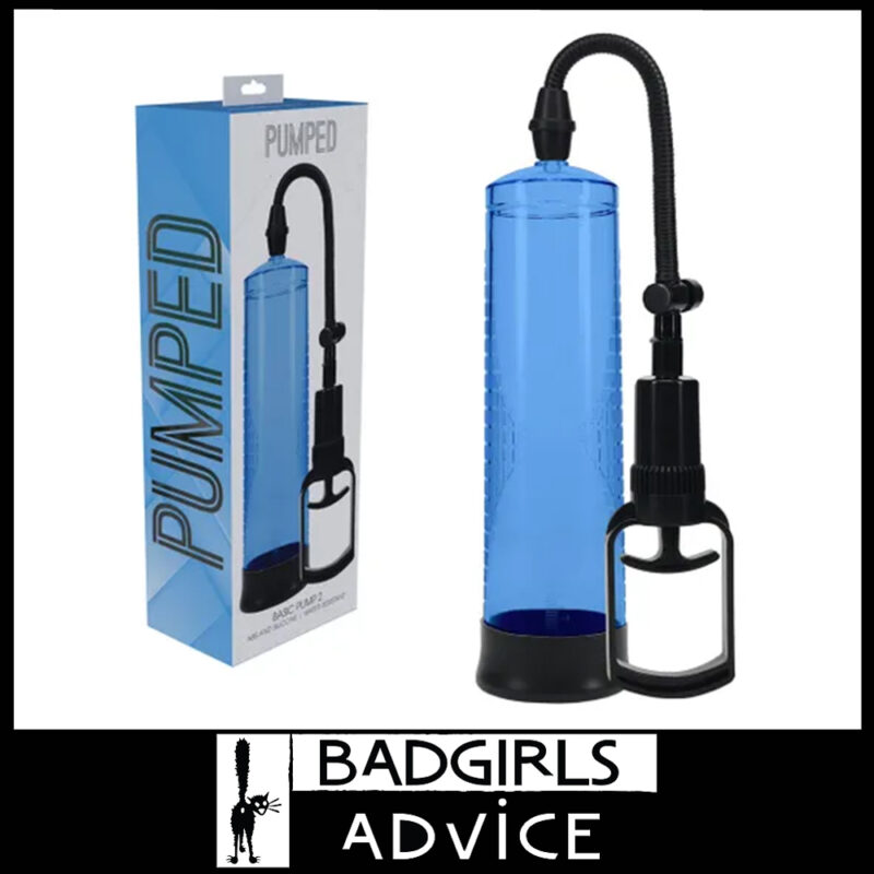 PUMPED Basic Pump 2 - Penis Pump For Beginners 20cm Insert Abs Silicone Sleeve Blue