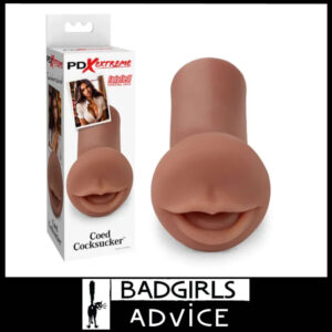 Pipedream Extreme Toyz Coed Cocksucker Tight Male Masturbator 12.4cm Oral Mouth Tpe- Brown