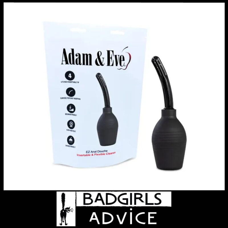Adam & Eve | Ez Anal Douche 25cm Long 12cm Insert x 1.27cm Curved Enema Bulb Black