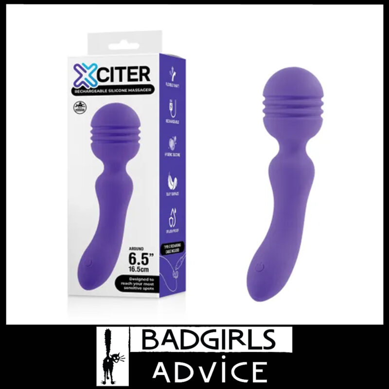 Xciter - Mini Curved Massager Usb Flexi Shaft 16.5cm 10 Speeds Silicone Purple