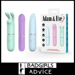 Adam & Eve Triple Pleasures 3 in Box Clitoris 10 Speeds Vibrators Set 5.75" 4.25" 4.25"
