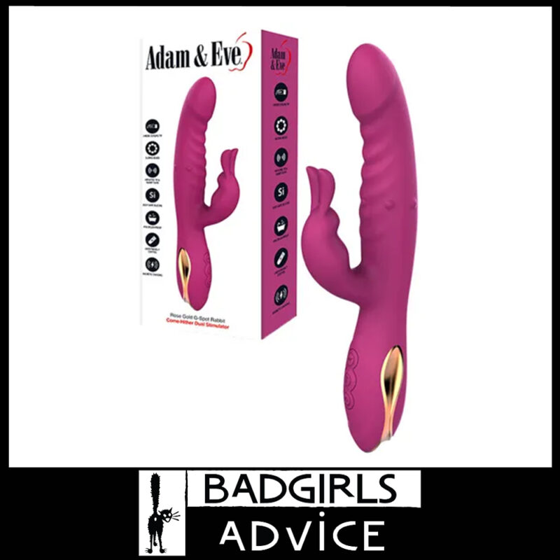 Adam & Eve Rose Gold G Spot Rabbit Usb 7 Speed Vibrator 8.8" Come Hither Rotate Purple