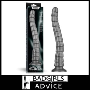 King Sized Vibrating Vibrax Slider Pvc Anal Vibrator 36.8cm 10 Speeds Usb Grey