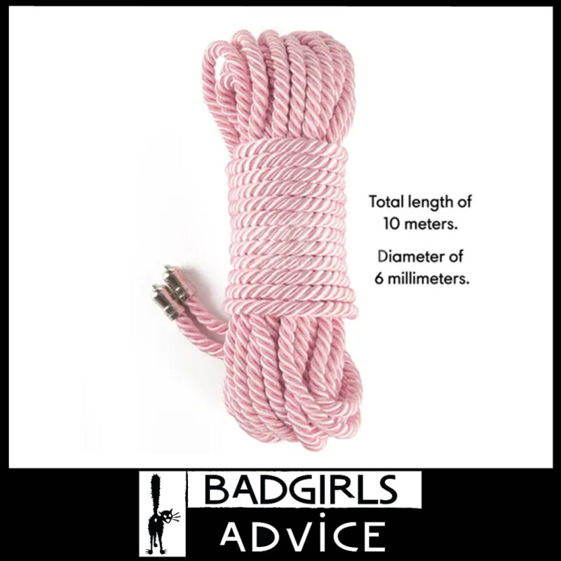 Rebellion Reign Silky Bondage Rope 10 Metres x 6mm Thick Polyester - Pink