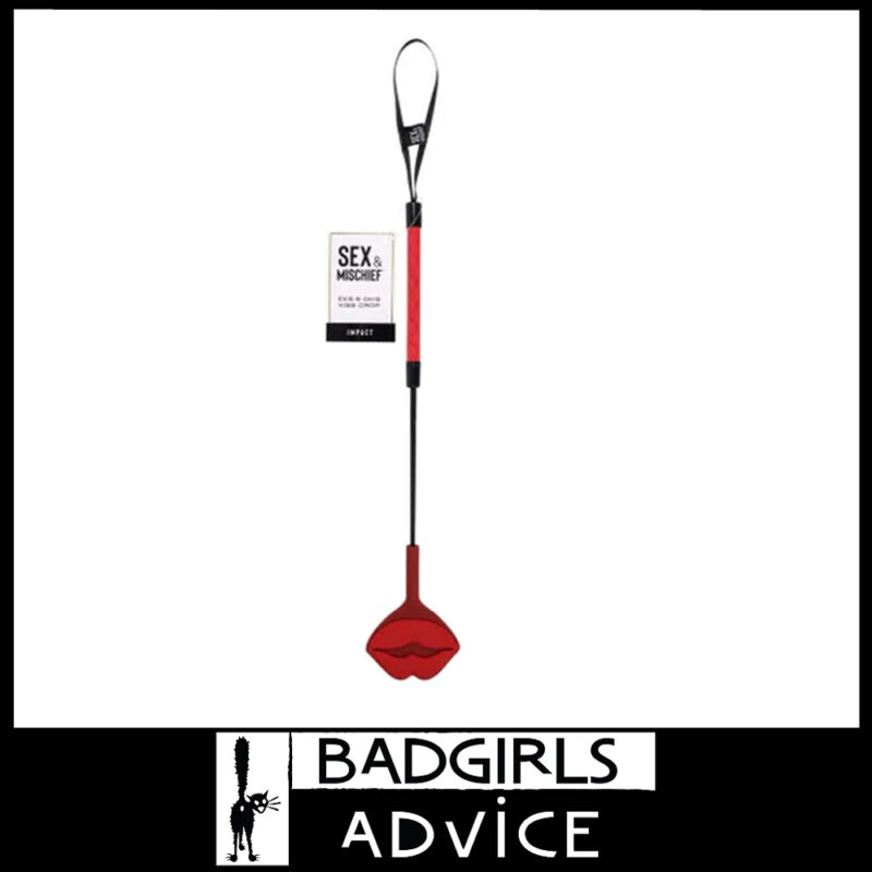 S&M Exs & Ohs Kiss Crop 100% Silicone Whip Designed to add Lippy to lips spanking