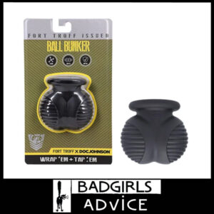 Doc Johnson | Fort Troff Ball Bunker Testicle Cradle 7.6cm x 38mm Inner Ring Silicone Black