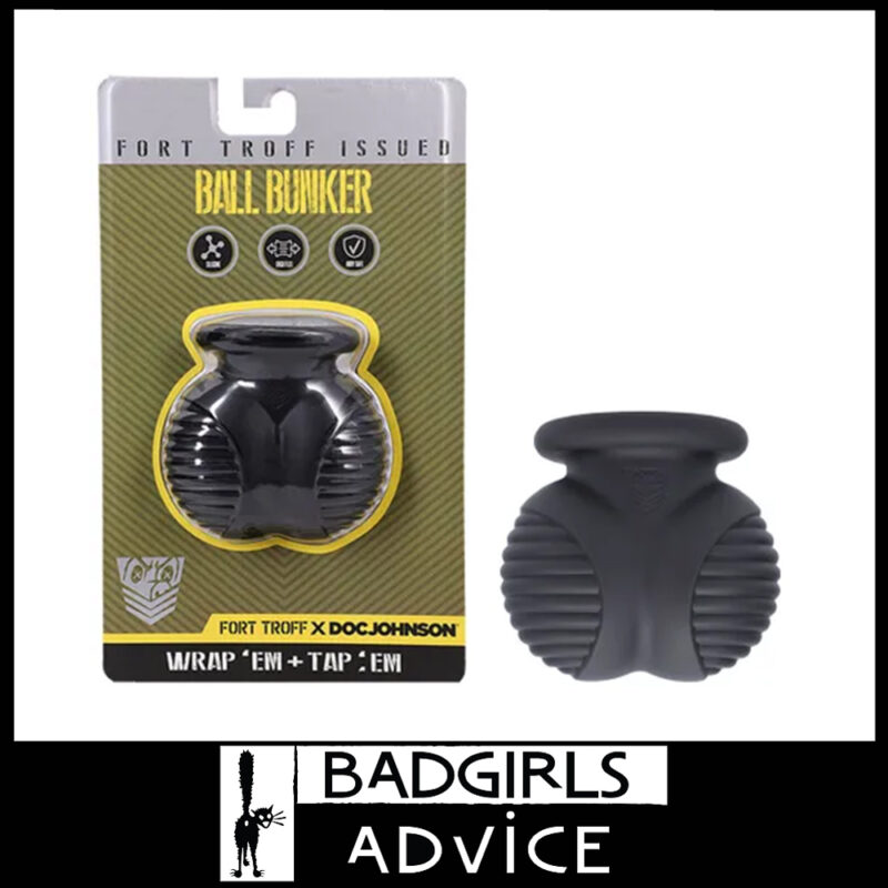Doc Johnson | Fort Troff Ball Bunker Testicle Cradle 7.6cm x 38mm Inner Ring Silicone Black