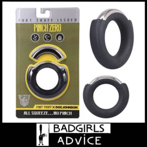 Fort Troff | Pinch Zero Ring 45mm Inner Cock Ring Silicone and Iron Erection Ring Black