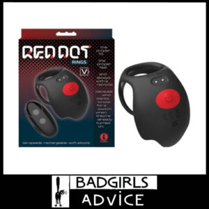 Red Dot Rings | V3 Vibrating Cock and Ball Cradle Remote 9.5cm Usb10 Speeds Black