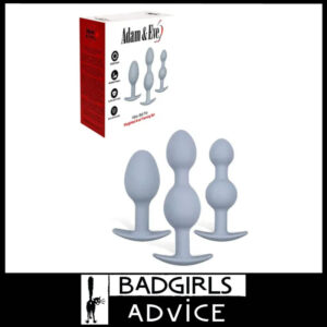 Adam & Eve | Vibra-Ball Trio 3.25" 4" 4.9" Weighted Wobbling Anal Plugs Kit Grey