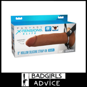 Pipedream | FX Elite 8'' Silicone Hollow Male Strap-On - Tan 60-135cm Waist