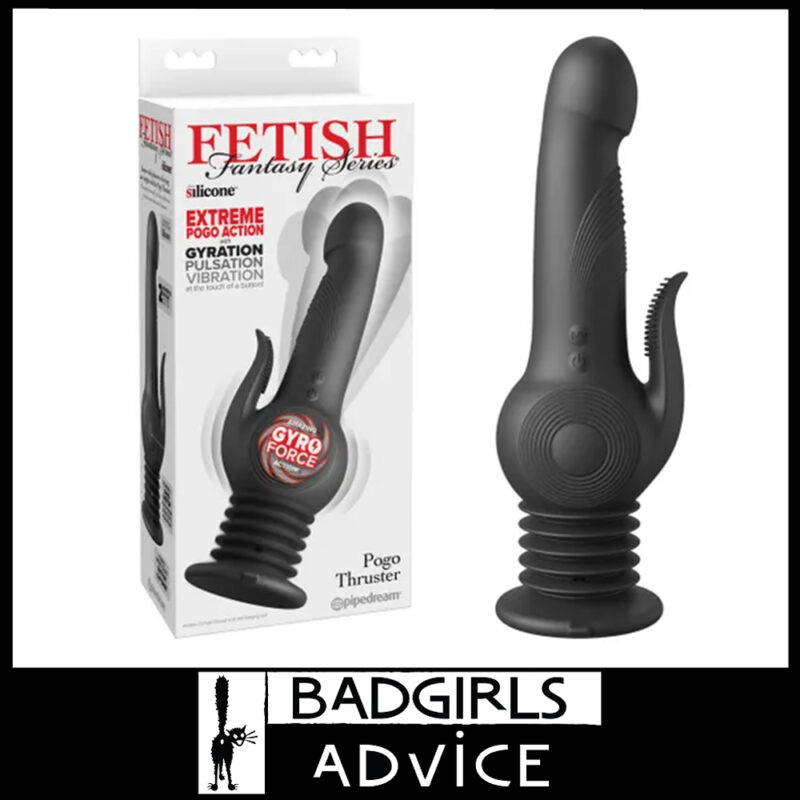 Fetish Fantasy Series Pogo Thruster 23.5cm Gyrating Usb Vibrating Suction Cup Rabbit Black
