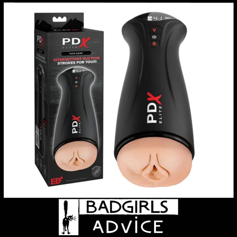 PDX Elite Fuck-Gasm | Cock 5 Sucking 5 Vibrating Usb Male Masturbator 24.5cm Flesh