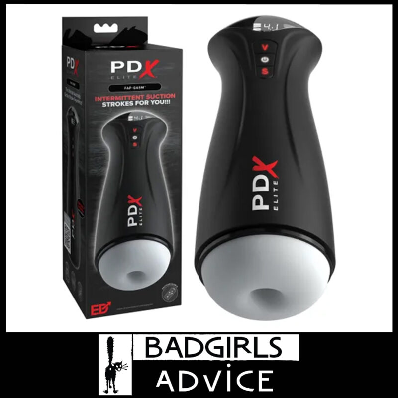PDX Elite Fap-Gasm | Cock 5 Sucking 5 Vibrating Usb Male Masturbator 24.5cm Grey