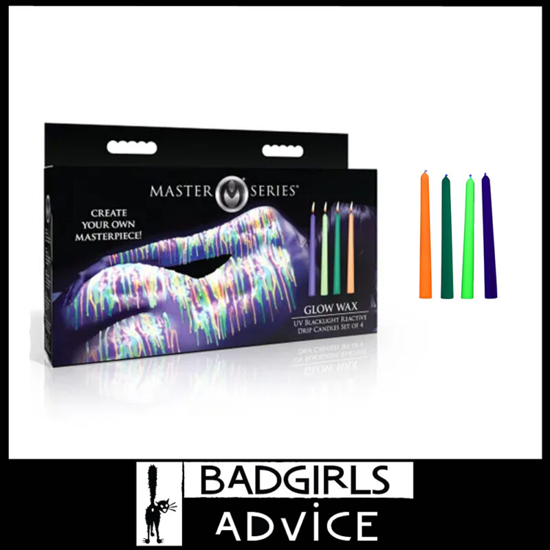 Master Series| Glow In The Dark 19cm Uv Reactive Neon Dripping Wax Candles 4 Set Soy Paraffin Wax