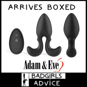 Adam & Eve | Omega Vibrating Anal Plug Wearable 3.25" Insert Remote Usb 10 Speeds Silicone Black