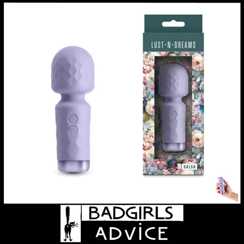 Lust-n-Dreams | Salsa Mini Massager Wand Usb 11.5cm x 4cm 21 Levels Vibrating Silicone Lavender Purple