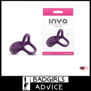INYA | Valiant Vibrating Penis Cage Usb 7.2cm 4.6cm x 6.5cm 21 Speeds Silicone Berry Purple